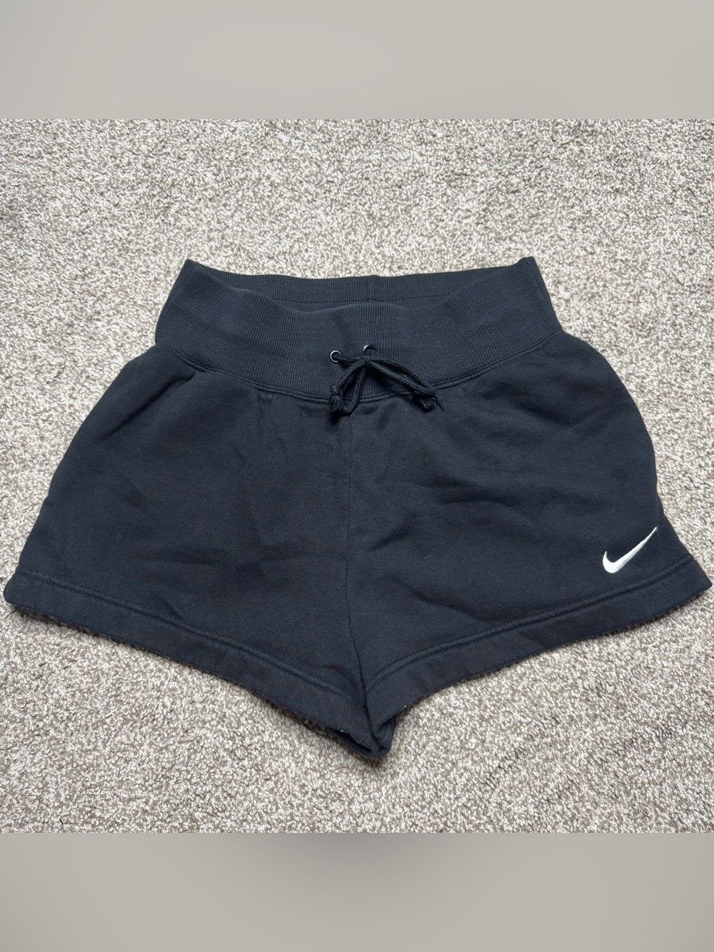Nike Black Women's Drawstring Athletic Shorts with Swoosh